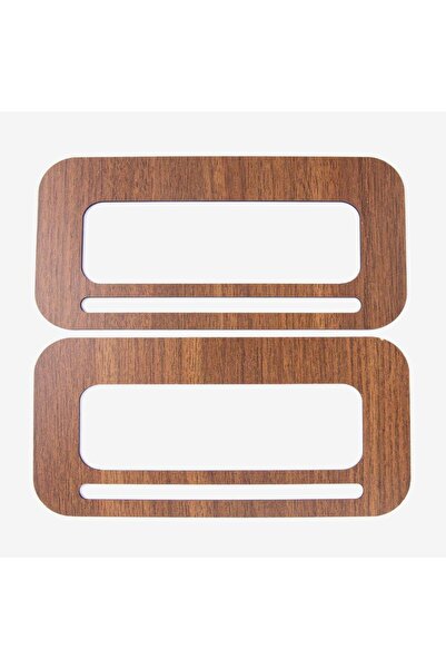 CraftMaxi Wooden Bag Holder - Rectangular - 2 Pieces Walnut-20X10 cm