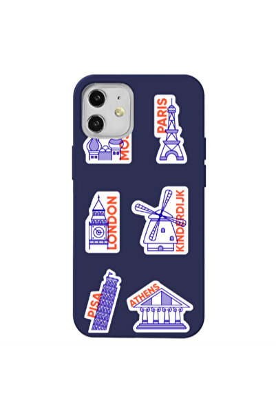 Other Apple iPhone 12 Pisa Athens Dark blue Colored Silicone TPU Θήκη