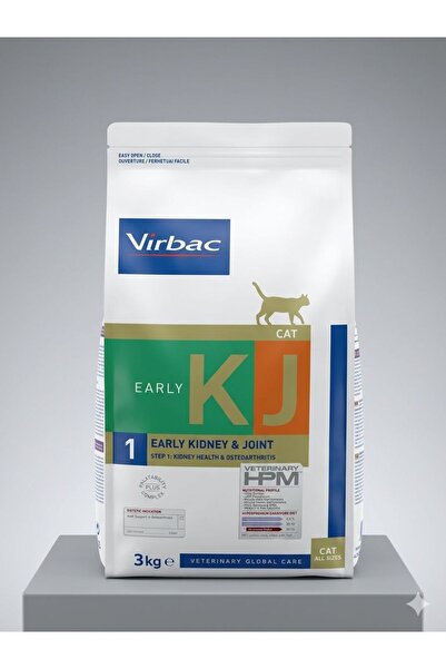 Virbac Veterinary HPM Diets Cat Early Kidney & Joint 1 (KJ1) Kedi Maması – 3 kg