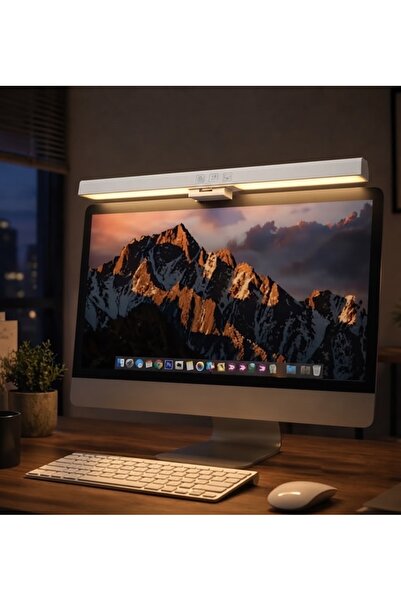 newnet 51 cm Premium Ekran Üstü BEYAZ Kasa Led Lamba - 3 Renk Parlaklık Ayarl...