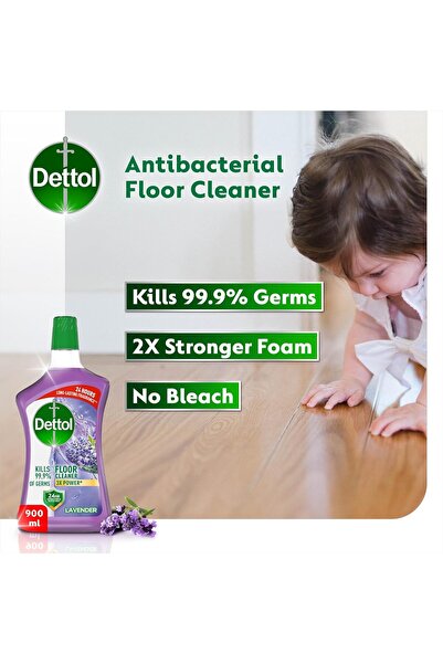 Dettol Antibacterial Power Floor Cleaner liquid, Lavender, 900ml, multi action floor cleaning detergant