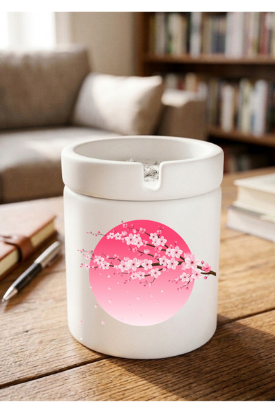 Eylül Design Pink Sakura Petals Themed Japanese Special Design Printed Cerami...