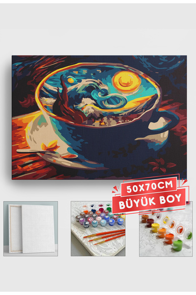 Akihabara Sayılarla Boyama Hobi Seti Çerçeveli Numaralı Tuval Fırça Boya Dahi...