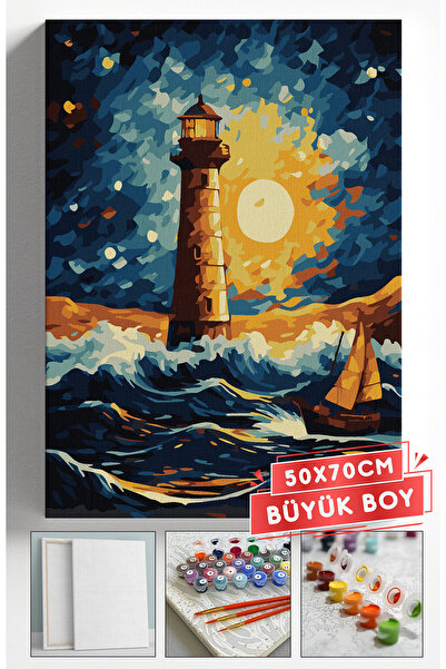 Akihabara Sayılarla Boyama Hobi Seti Çerçeveli Numaralı Tuval Fırça Boya Dahi...