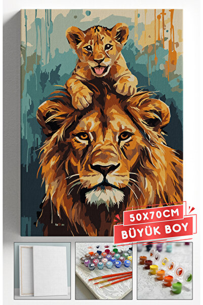 Akihabara Sayılarla Boyama Hobi Seti Çerçeveli Numaralı Tuval Fırça Boya Dahi...