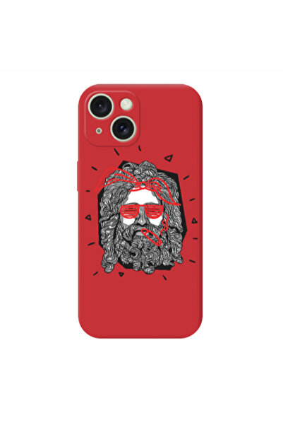 Other Apple iPhone 15 Plus Cool glasses Red Colored Silicone TPU Θήκη