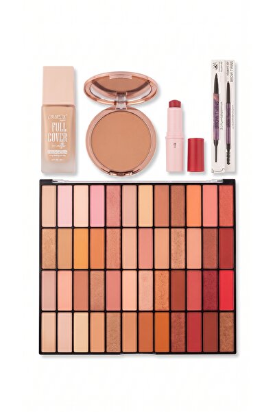Mixed brands Complete Makeup Set - Eyeshadow, Blush, Concealer, Brow Styler