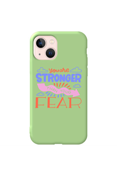 Other Apple iPhone 13 You are Stronger Light Green Colored Silicone TPU Θήκη