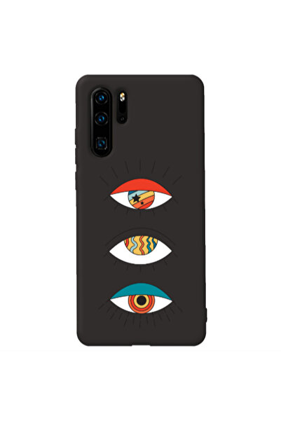 Other Huawei P30 Pro 3 different eyes Black Colored Silicone TPU Θήκη
