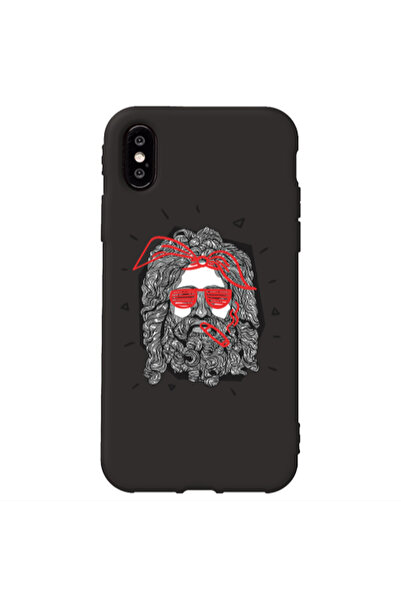 Other Apple iPhone Xs Cool glasses Black Colored Silicone TPU Θήκη
