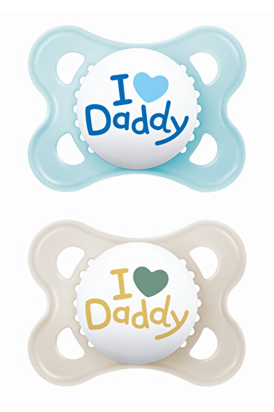 MAM | Πιπίλα Ι Love Mummy &amp; Daddy Σιλικόνης 2-6 μηνών - Boy – Γαλάζιο | 2τμχ