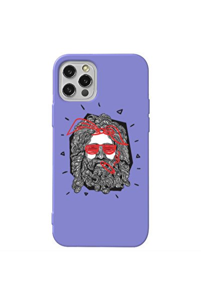 Other Apple iPhone 12 Pro Cool glasses Purple Colored Silicone TPU Θήκη