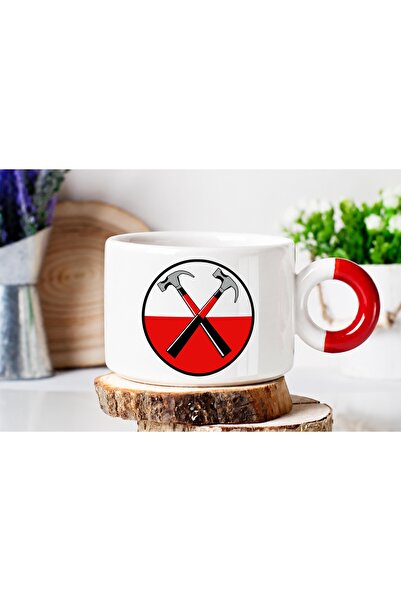 ART HEDİYE Pink Floyd Hammer Two-Sided Printed Luxury Nes Cafe Cup with Red H...