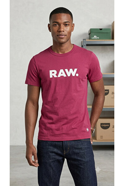 G-STAR RAW تي شيرت أرجواني بشعار خام