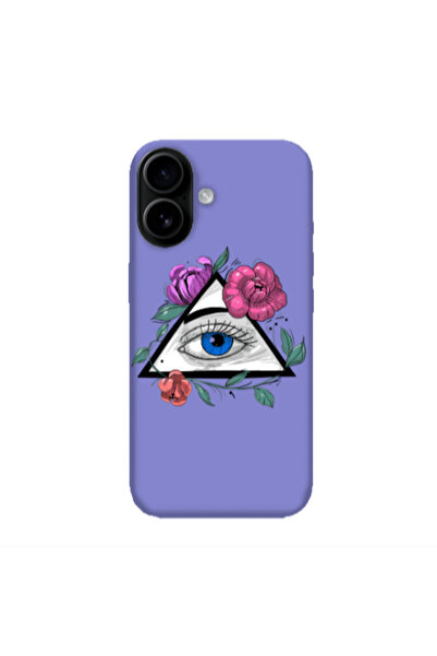 Other Apple Iphone 16 plus Eye and flower Purple Colored Silicone TPU Θήκη