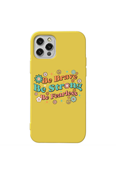 Other Apple iPhone 13 Pro Be Brave Yellow Colored Silicone TPU Θήκη