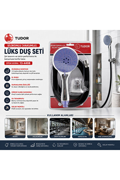 la boom Milano Vakumlu - Silikon Lüks Duş Seti Duş Başlık=Mix Silikon Hortum=1.5Mt Mafsal=3 Kademe