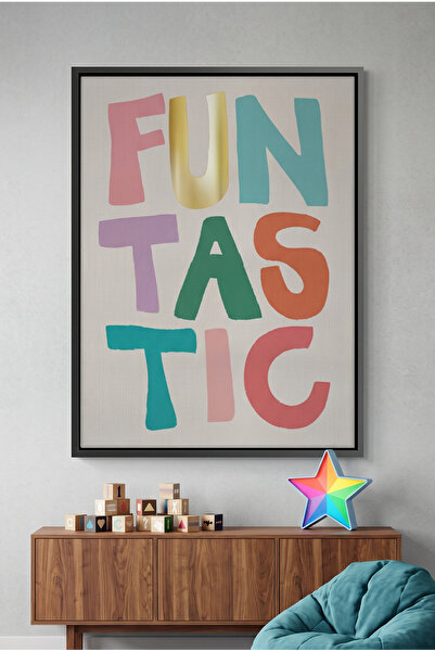 Jasmine Art Funtastic Kids Wall Art | Portrait Framed Canvas Print with Gold ...