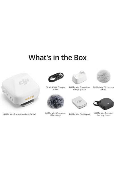 DJI ميكروفون صغير محمول باليد (فردي، أبيض)