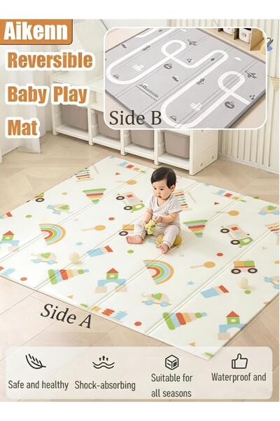 Aikenn Baby Play Mat,Reversible Baby Play Mat Baby Mat For Floor,Foldable Bab...