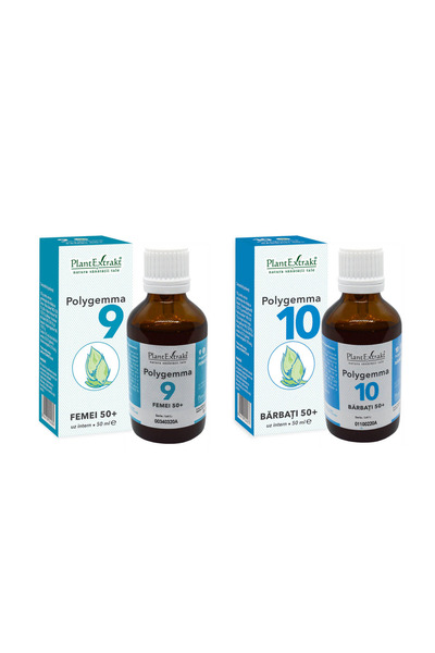 Plantextrakt Pachet Polygemma 9 (Femei 50+) 50ml + Polygemma 10 (Barbati 50+)...