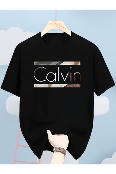 135 Summer Loose Drop-shoulder Casual T-shirt with Stylish Square Letter Desi...