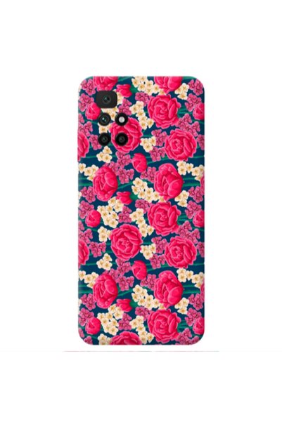 Other Xiaomi Redmi 10 2022 Red and pink Flowers Transparent Silicone TPU Θήκη
