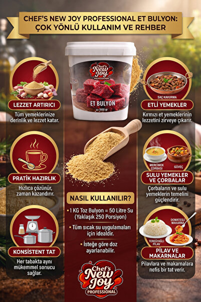 chef's new joy professional Et Bulyon 1000 G x 8 Adet - 1 Koli (Koli Bazlı Avantaj Paketi)