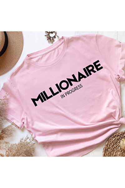 OEM Tricou ” MILLIONAIRE IN PROGRESS ” unisex, bumbac 100%