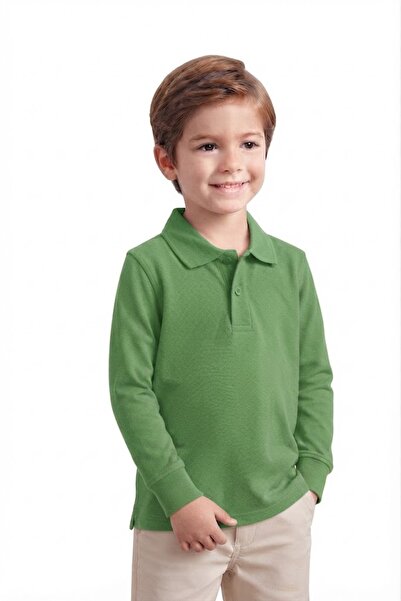 NACAR STORE Children's Unisex Cotton Polo Collar Long Sleeve School T-Shirt (...