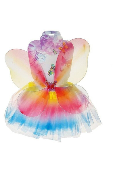 adar , set costum fluture cu papion, aripi si fusta – 3 piese, multicolor, 3+...