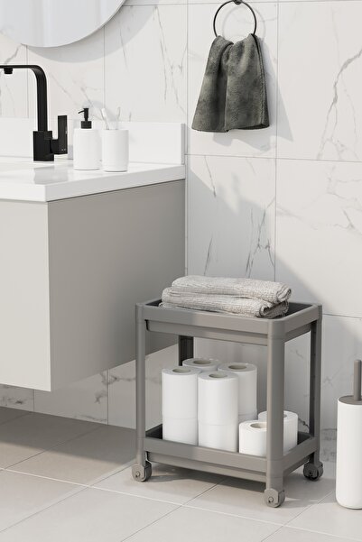 Mutfak Köşesi Wheeled Kitchen Organizer with 2 Tiers, under Sink and Inside C...