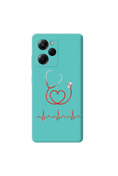 Other Xiaomi Poco X5 Pro Stethoscope Turquoise Colored Silicone TPU Θήκη