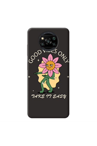 Other Xiaomi Poco X3 /X3 Pro Good Vibes Only Black Colored Silicone TPU Θήκη