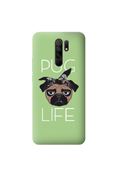 Other Xiaomi Redmi 9 Pug Life Light Green Colored Silicone TPU Θήκη