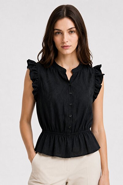 Hiccup MIXRAY Bluză peplum jacquard texturată