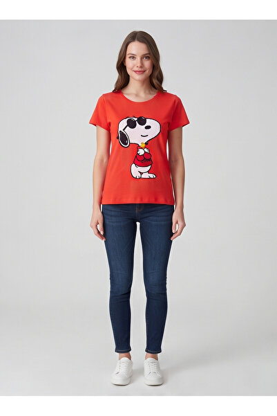 gökçesu Women's T-Shirt - Red Color High Cotton Content Soft Texture