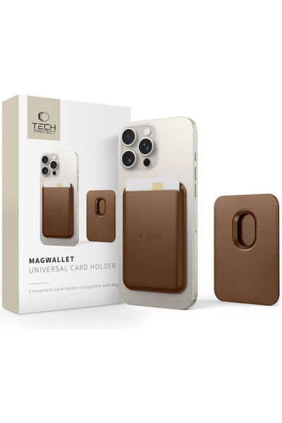Tech-Protect Θήκη καρτών MagSafe Magwallet σε καφέ χρώμα