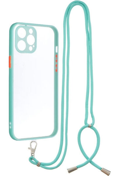 OEM Θήκη Σιλικόνης με Λουράκι Λαιμού για iPhone 12 Pro Max, Διαφανές Πράσινο,...