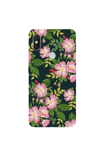 Other Xiaomi Redmi S2 Pink flowers green laves Transparent Silicone TPU Θήκη