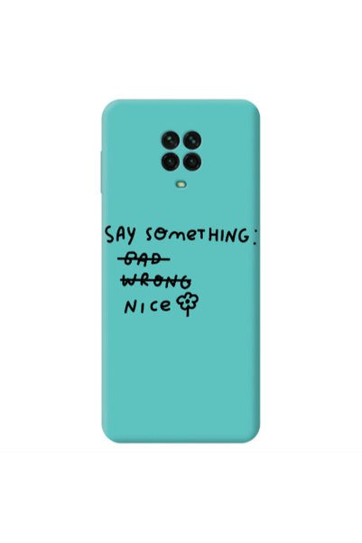 Other Xiaomi Redmi Note 9 Pro Say Something Turquoise Colored Silicone TPU Θήκη
