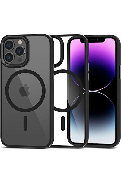 OEM Iphone 16 Pro Max Μαγνητική Θήκη Πλάτης TPU+PC Συμβατή με Magsafe Ημι-μαύ...