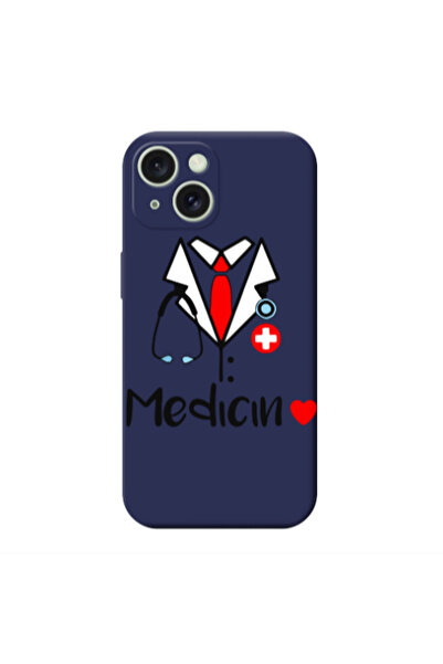 Other Apple iPhone 15 Plus Medicin Dark blue Colored Silicone TPU Θήκη
