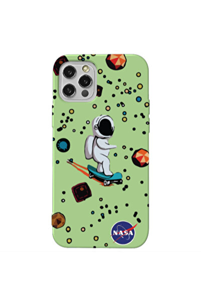 Other Apple iPhone 12 Pro Max Astronaut with skateboard Light Green Colored S...