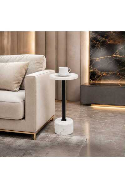 Generic Elegant Design Marble Top Metal Leg Service Table