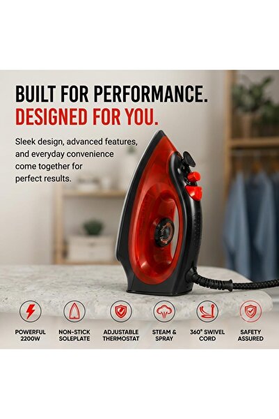 Generic 2200w Steam Iron, Non-Stick Soleplate, Adjustable Temperature Control...