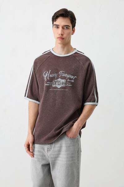 VAMOSCLO Oversize printed t-shirt coffee