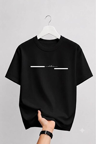 LELVANİ Tricou pentru bărbați WhatEver cu imprimeu în dungi și guler rotund