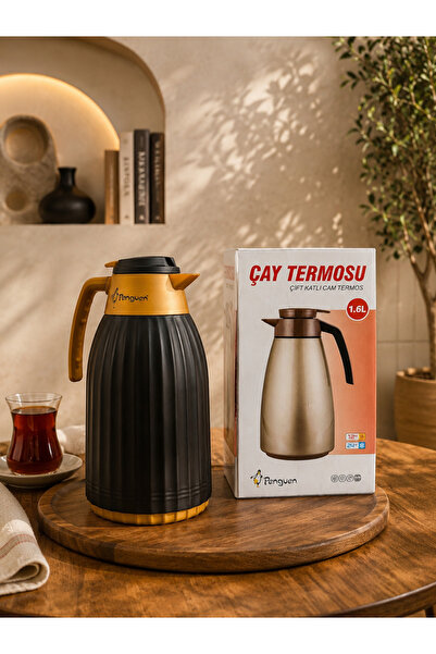 BAYKAL HOME Penguen 1.5 L Cam Çay Termosu
