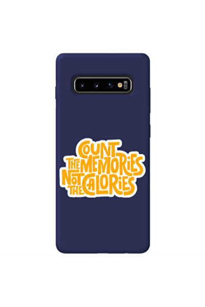 Other Samsung S10 Count the memories not the calories Dark blue Colored Silic...